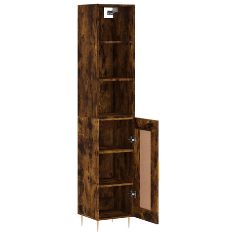 vidaXL Highboard Räuchereiche 34,5x34x180 cm Holzwerkstoff