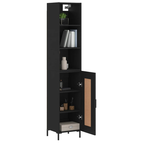 vidaXL Highboard Schwarz 34,5x34x180 cm Holzwerkstoff