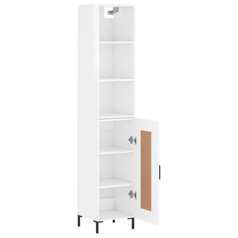 vidaXL Highboard Hochglanz-Weiß 34,5x34x180 cm Holzwerkstoff