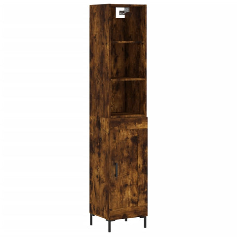 vidaXL Highboard Räuchereiche 34,5x34x180 cm Holzwerkstoff