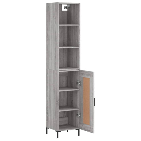 vidaXL Highboard Grau Sonoma 34,5x34x180 cm Holzwerkstoff