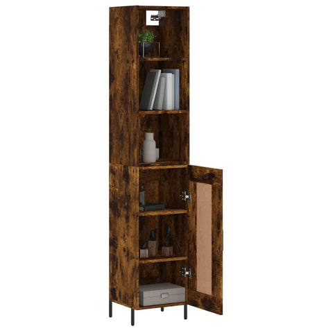 vidaXL Highboard Räuchereiche 34,5x34x180 cm Holzwerkstoff