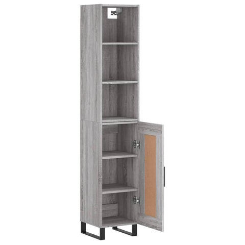 vidaXL Highboard Grau Sonoma 34,5x34x180 cm Holzwerkstoff