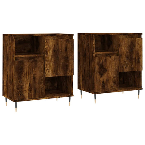 vidaXL Sideboards 2 Stk. Räuchereiche Holzwerkstoff