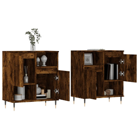 vidaXL Sideboards 2 Stk. Räuchereiche Holzwerkstoff