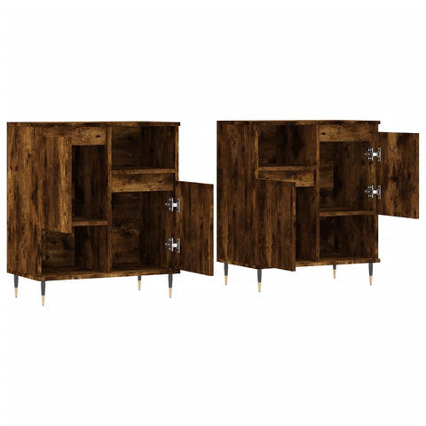 vidaXL Sideboards 2 Stk. Räuchereiche Holzwerkstoff