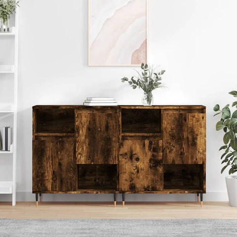 vidaXL Sideboards 2 Stk. Räuchereiche Holzwerkstoff