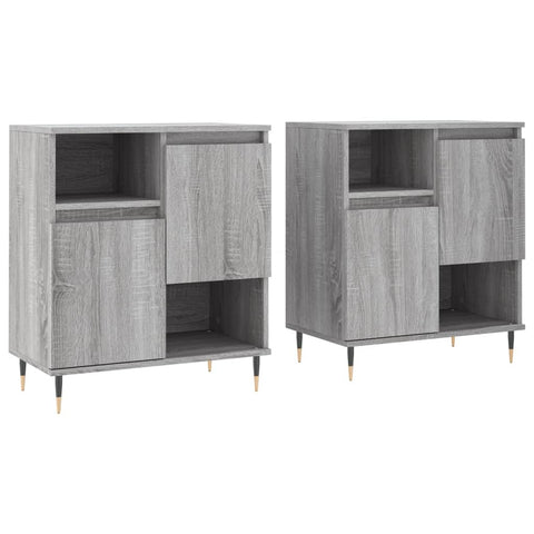 vidaXL Sideboards 2 Stk. Grau Sonoma Holzwerkstoff