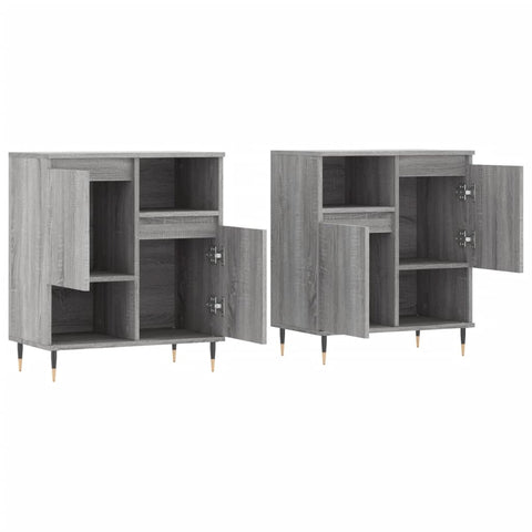 vidaXL Sideboards 2 Stk. Grau Sonoma Holzwerkstoff