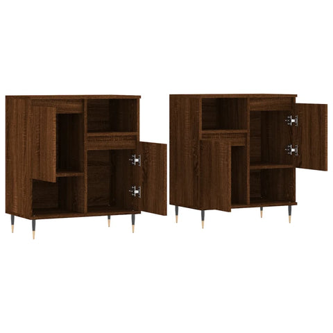 vidaXL Sideboards 2 Stk. Braun Eichen-Optik Holzwerkstoff