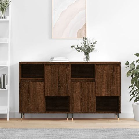 vidaXL Sideboards 2 Stk. Braun Eichen-Optik Holzwerkstoff