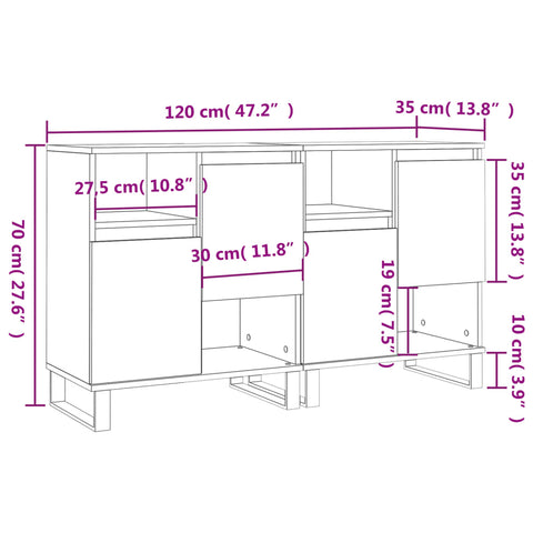 Sideboards 2 Stk. Sonoma-Eiche Holzwerkstoff