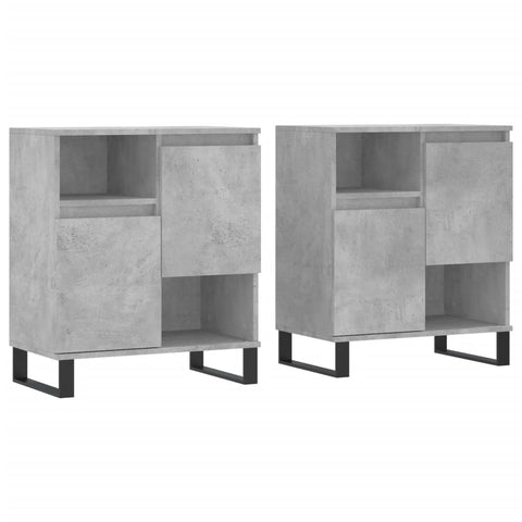 vidaXL Sideboards 2 Stk. Betongrau Holzwerkstoff