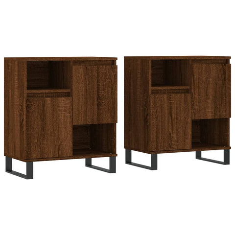 vidaXL Sideboards 2 Stk. Braun Eichen-Optik Holzwerkstoff