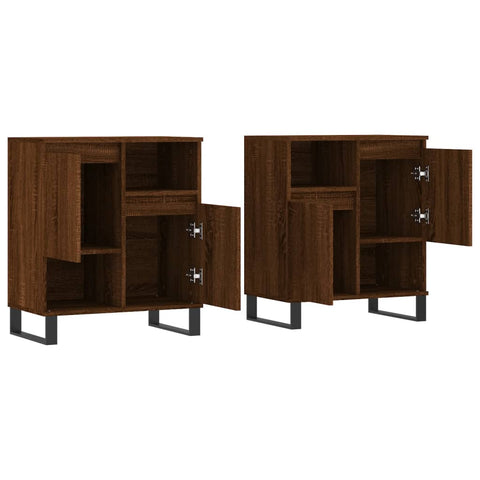 vidaXL Sideboards 2 Stk. Braun Eichen-Optik Holzwerkstoff