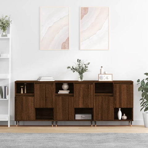 vidaXL Sideboards 3 Stk. Braun Eichen-Optik Holzwerkstoff