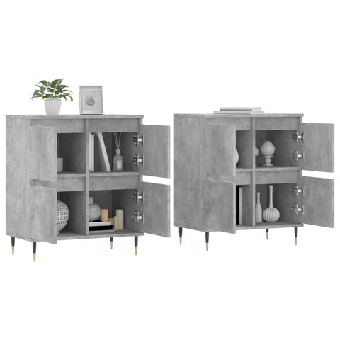 Sideboards 2 Stk. Betongrau Holzwerkstoff