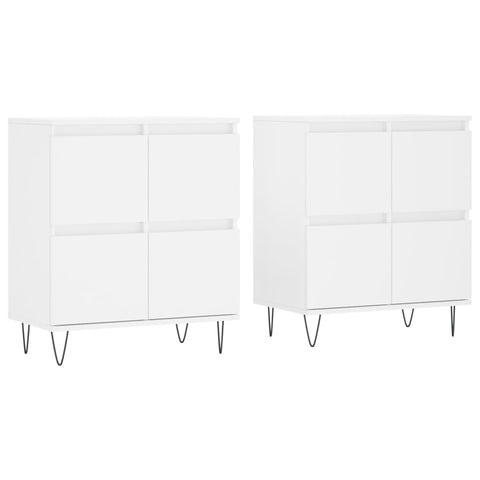 vidaXL Sideboards 2 Stk. Weiß Holzwerkstoff