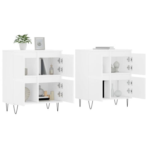 vidaXL Sideboards 2 Stk. Weiß Holzwerkstoff