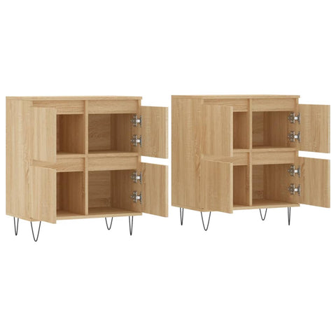 vidaXL Sideboards 2 Stk. Sonoma-Eiche Holzwerkstoff