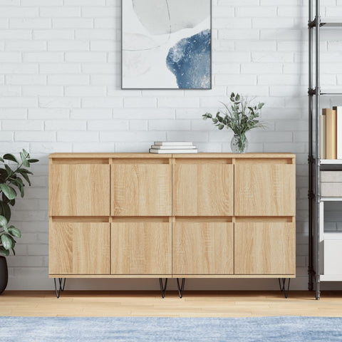 vidaXL Sideboards 2 Stk. Sonoma-Eiche Holzwerkstoff