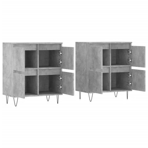 vidaXL Sideboards 2 Stk. Betongrau Holzwerkstoff