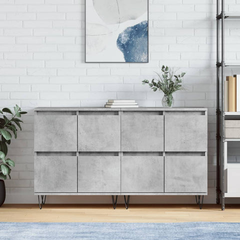 vidaXL Sideboards 2 Stk. Betongrau Holzwerkstoff