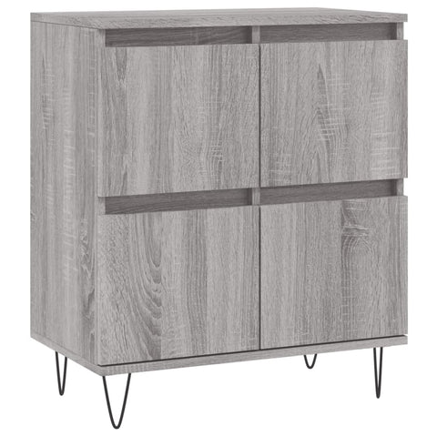 vidaXL Sideboards 2 Stk. Grau Sonoma Holzwerkstoff