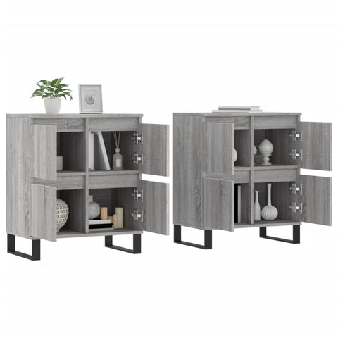 Sideboards 2 Stk. Grau Sonoma Holzwerkstoff