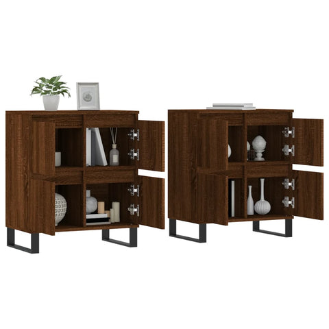 Sideboards 2 Stk. Braun Eichen-Optik Holzwerkstoff