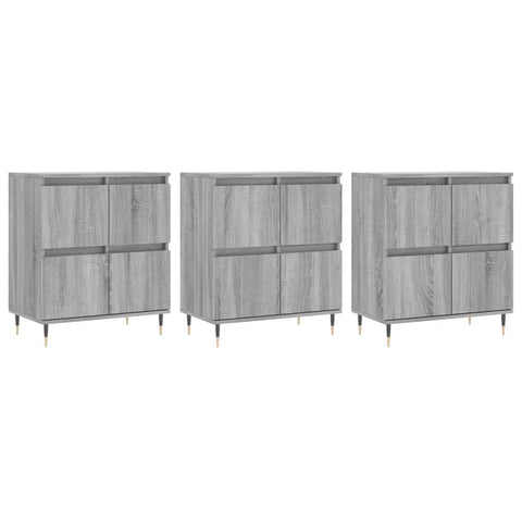 Sideboards 3 Stk. Grau Sonoma Holzwerkstoff