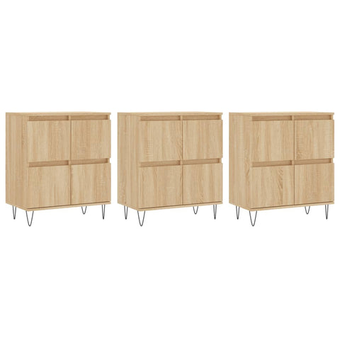 vidaXL Sideboards 3 Stk. Sonoma-Eiche Holzwerkstoff