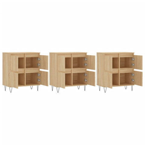 vidaXL Sideboards 3 Stk. Sonoma-Eiche Holzwerkstoff