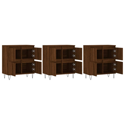 Sideboards 3 Stk. Braun Eichen-Optik Holzwerkstoff