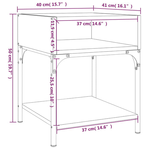 vidaXL Nachttisch Grau Sonoma 40x41x50 cm Holzwerkstoff