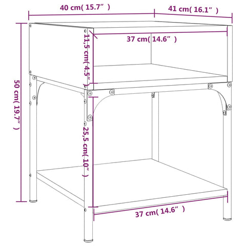 vidaXL Nachttische 2 Stk. Grau Sonoma 40x41x50 cm Holzwerkstoff