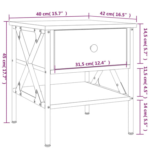 vidaXL Nachttisch Schwarz 40x42x45 cm Holzwerkstoff