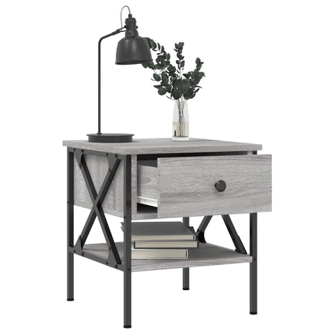 vidaXL Nachttische 2 Stk. Grau Sonoma 40x42x45 cm Holzwerkstoff