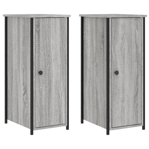 vidaXL Nachttische 2 Stk. Grau Sonoma 32x42x80 cm Holzwerkstoff