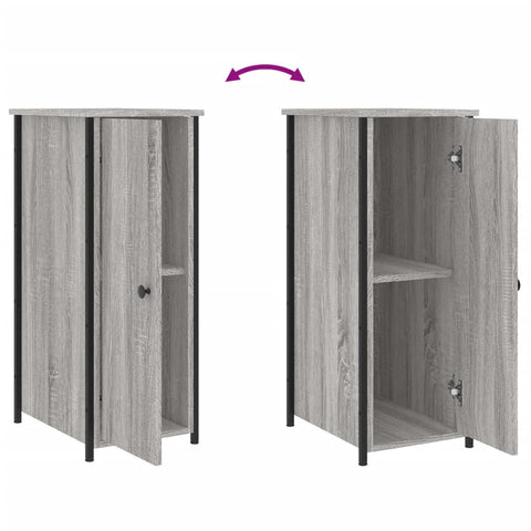 vidaXL Nachttische 2 Stk. Grau Sonoma 32x42x80 cm Holzwerkstoff