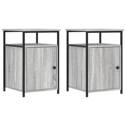 vidaXL Nachttische 2 Stk. Grau Sonoma 40x42x60 cm Holzwerkstoff