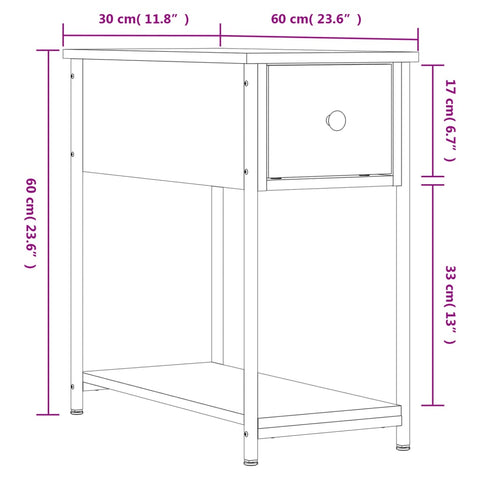 vidaXL Nachttisch Schwarz 30x60x60 cm Holzwerkstoff