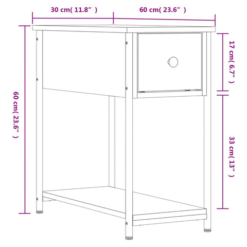 vidaXL Nachttisch Braun Eichen-Optik 30x60x60 cm Holzwerkstoff