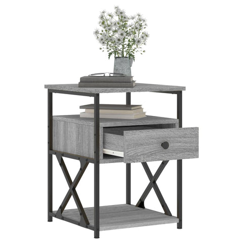 vidaXL Nachttische 2 Stk. Grau Sonoma 40x42x55 cm Holzwerkstoff