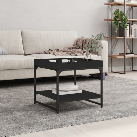 vidaXL Couchtisch Schwarz 49,5x49,5x45 cm Holzwerkstoff