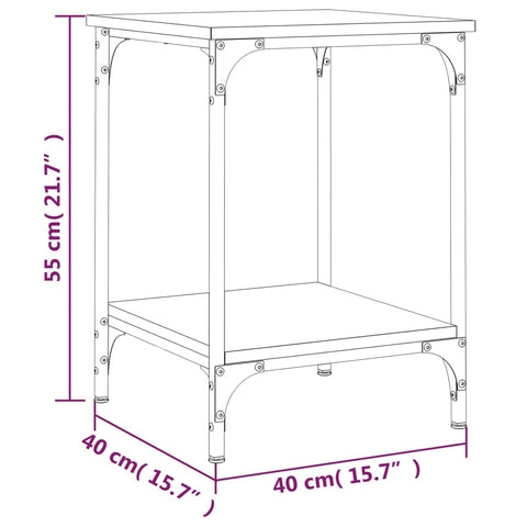 vidaXL Couchtisch Sonoma-Eiche 40x40x55 cm Holzwerkstoff