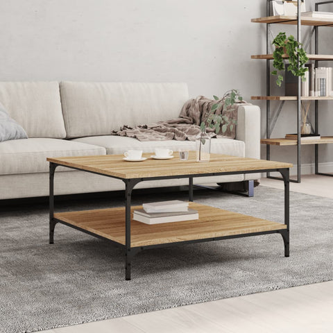 vidaXL Couchtisch Sonoma-Eiche 80x80x40 cm Holzwerkstoff