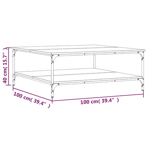 vidaXL Couchtisch Sonoma-Eiche 100x100x40 cm Holzwerkstoff