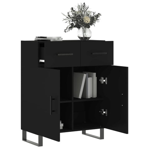 vidaXL Sideboard Schwarz 69,5x34x90 cm Holzwerkstoff