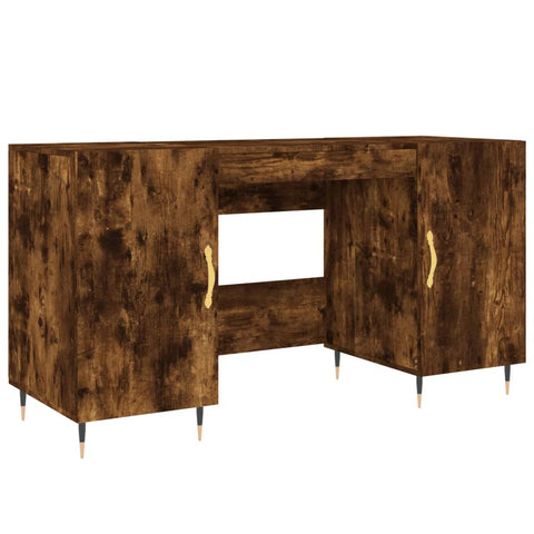 vidaXL Schreibtisch Räuchereiche 140x50x75 cm Holzwerkstoff